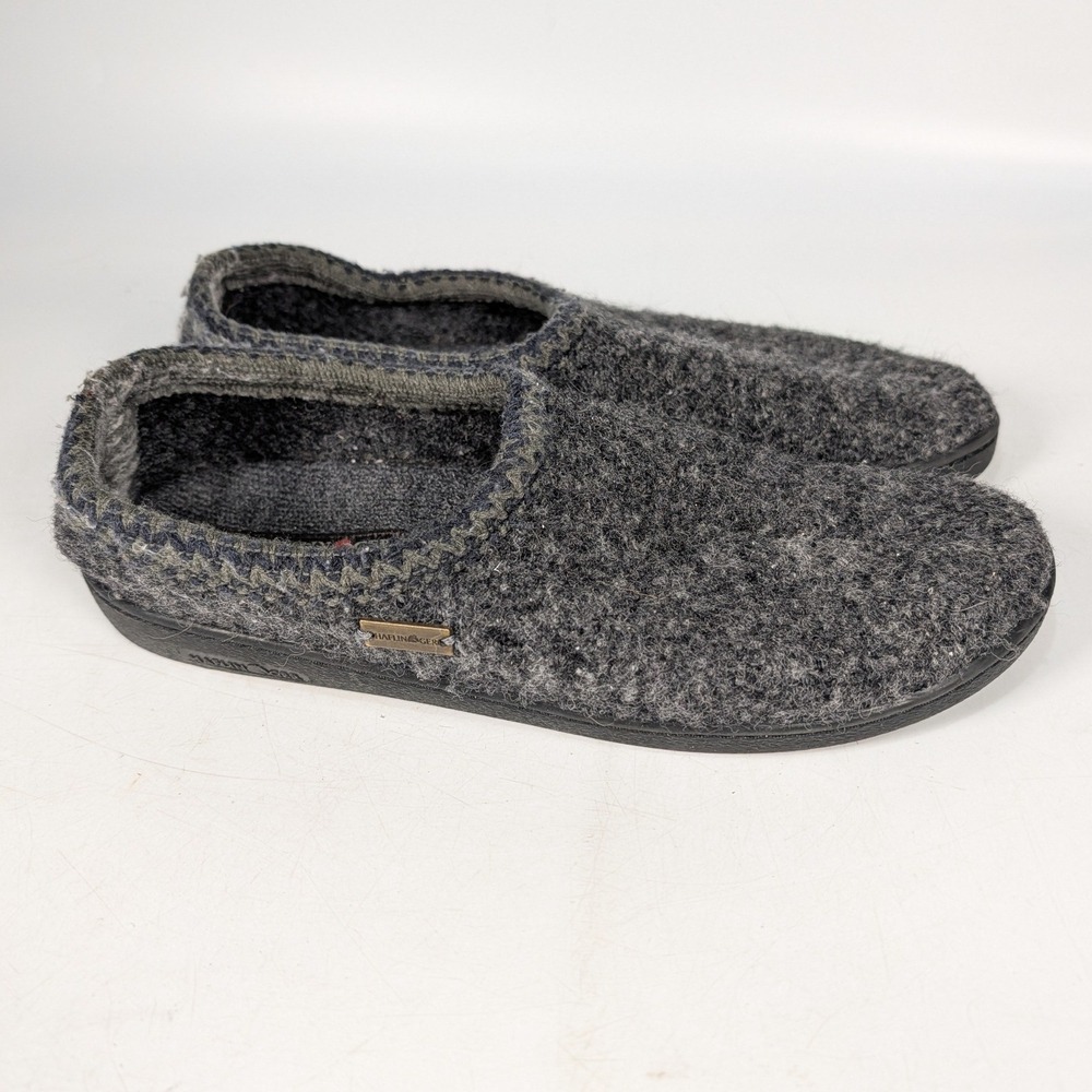 Haflinger Grizzly Wool Clogs Mens 45 / 12 Gray Boiled Wool Slip On Slippers Shoe